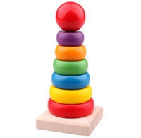 Wooden stack-a-ring bird toy