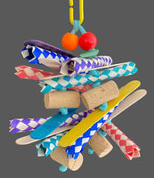 Fingertrap and cork toy