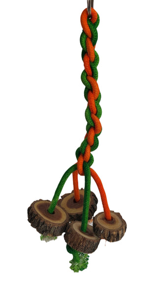Rope with sekelbos disks bird toy